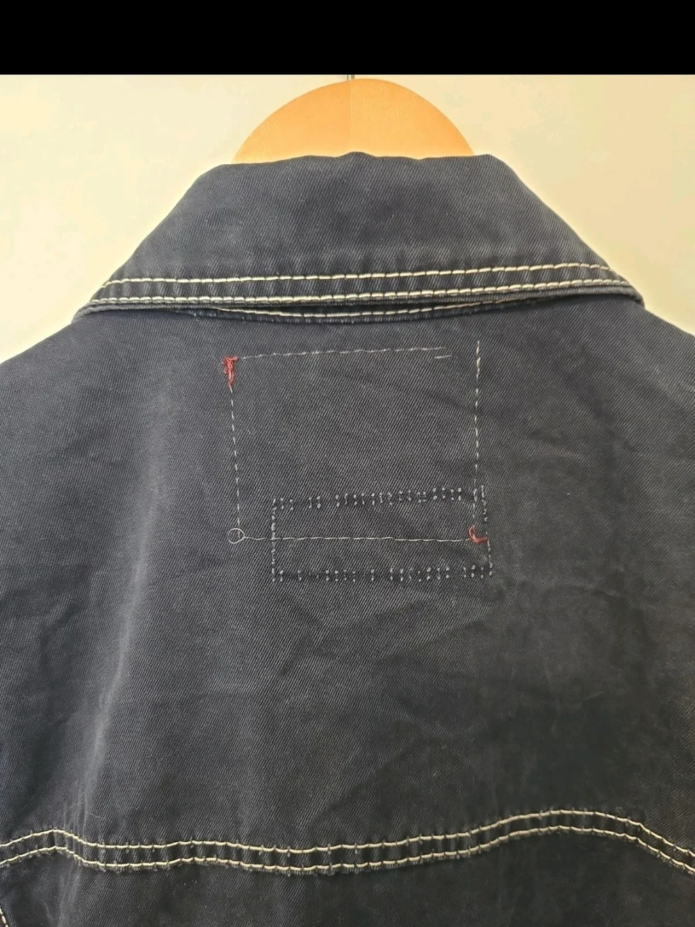 Men’s Navy Sleeveless Denim Vest XL Comfort Denium,vintage,unique.Orig